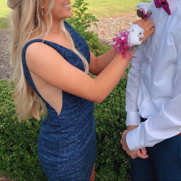 Jovani Navy Dress - Picture 2 of 5